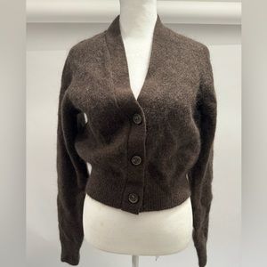 H&M Silk and Wool Blend Cardigan Cropped Sweater